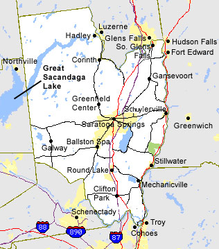 Saratoga County NY Map